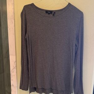 Theory Women's Charcoal Long Sleeve Blouse Medium